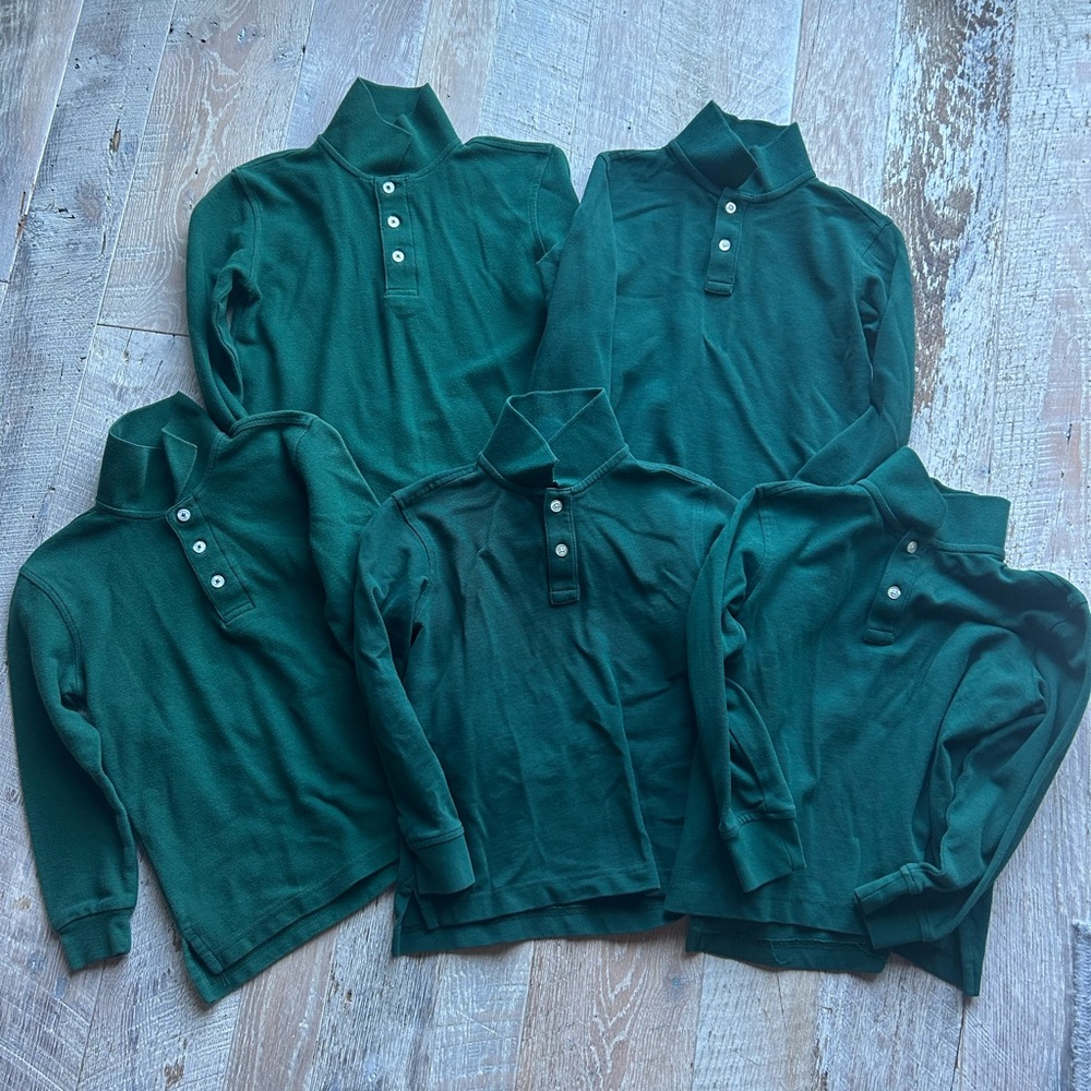 Set of 5 long sleeve uniform polos